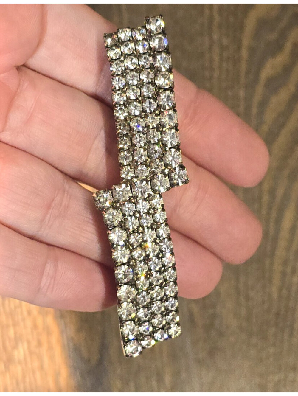 Vintage Rhinestone Hair Clip Barette Super Sparkly